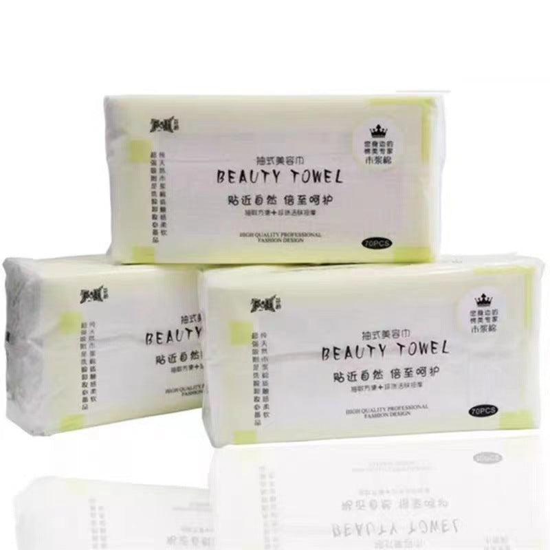 Disposable face towel 70 thickened removable non-lint beauty salon cleansing towel cotton soft wholesale excellent cosmetic cotton