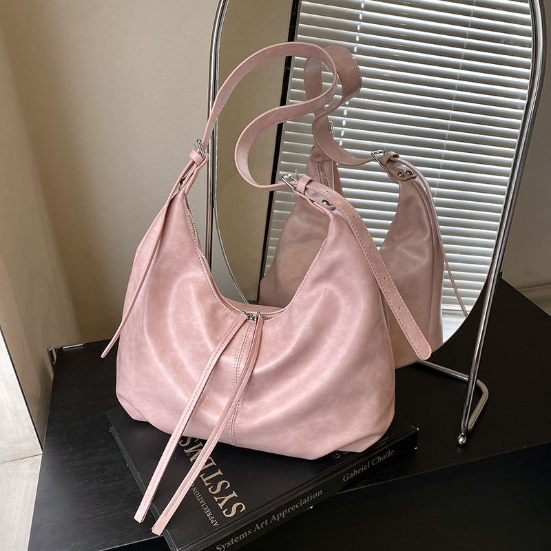Foreign trade casual retro large-capacity bag women's 2025 new autumn and winter commuter shoulder messenger bag fashionable dumpling bag