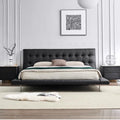 Onda bed italian normcore genuine leather bed house large flat designer 2* 2m master bedroom double bed double bed black
