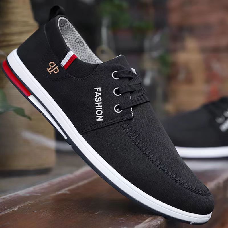 Men's youth korean style british fashion trendy men's shoes business shoes slip-on casual canvas shoes wholesale dropshipping