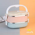 304 stainless steel multi-layer insulated lunch box, rectangular portable sealed meal container, student double-layer divided bento box