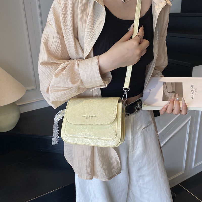 Foreign orders are popular this year, super hot small square bags for women's 2025 new high-end pleated shoulder bags, casual messenger bags.