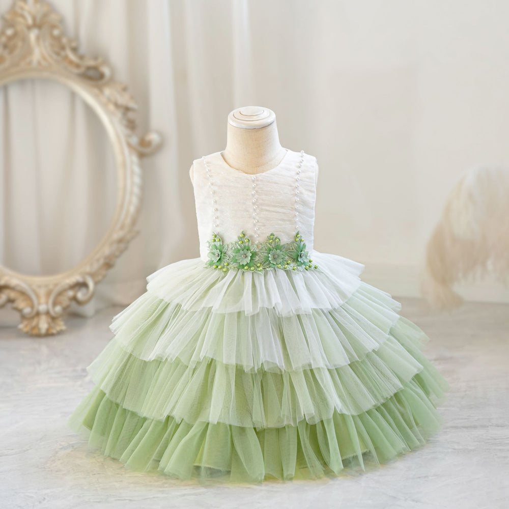 Ready-to-ship new children's formal dress, tulle princess gown, baby girl's first birthday banquet dress, flower girl dress