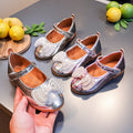 Girls'  spring new bowknot soft sole princess leather shoes for mid-to-large children - wholesale magic tape closure kids' shoes (direct from manufacturer)