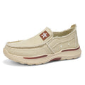 2026 summer new men's retro raw edge slip-on canvas shoes - breathable, soft sole, versatile casual loafers - trendy style