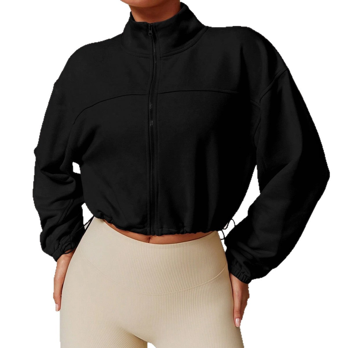 Pre-sale  high-elastic stand-up neck yoga long-sleeved outdoor running sports jacket women's fitness wear yoga top long-sleeved