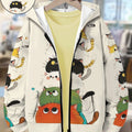 Kids' hoodie jacket, cross-border hot seller: cute cartoon print fashion zip-up hoodie for girls, dropshipping available