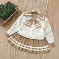 autumn new arrivals: girls' cardigan sweater set - preppy two-piece outfit