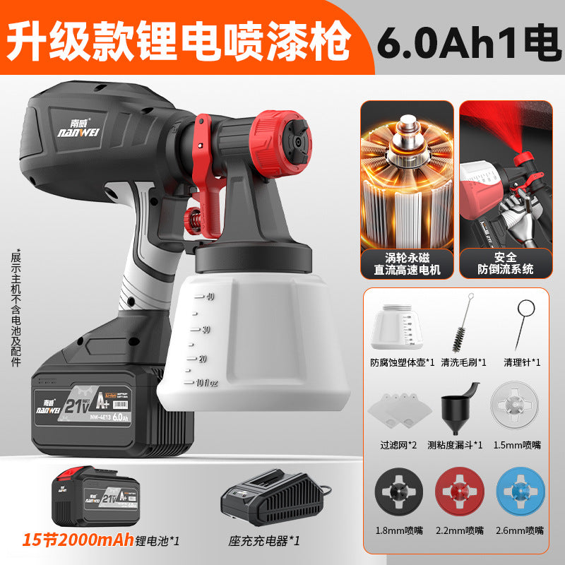 Nanwei electric paint gun paint latex paint spray gun sprayer for home lithium electric paint machine atomization disinfection watering can