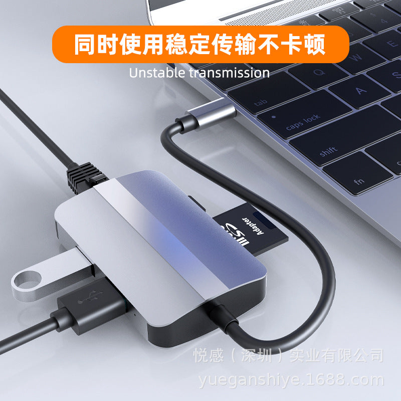 docking station usb3.0hub splitter is suitable for apple type-c to rj45 network card hub