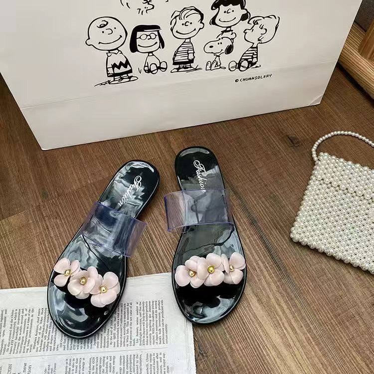 New women's slippers - trendy, instagram-worthy, fashionable summer sandals - flat, one-strap beach slippers - matching family styles available