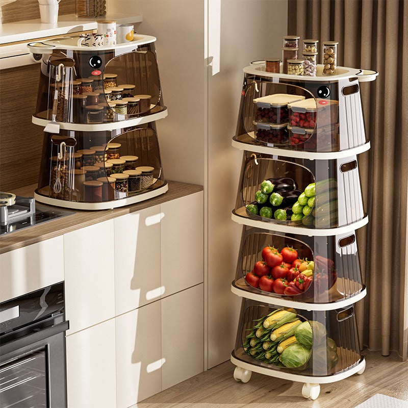 Household multifunctional trolley Children's snacks Shelf with wheels Movable creative multi-layer storage box Locker