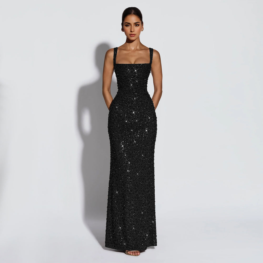 C7633 cross-border   fashion women's sexy camisole bodycon dress with tie waist and hip-hugging design