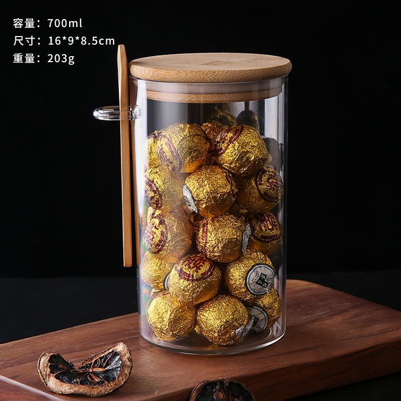 Glass airtight jars for dried fruits, seasonings, and kitchen storage – tea, spice, and grain containers – transparent storage jars