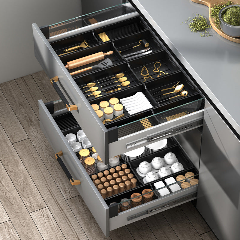 Kitchen drawer storage box partition tableware household finishing cabinet built-in grid knife fork chopsticks kitchen utensils rack