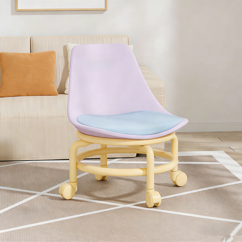 Dopamine roller short stool for adults and kids, roller skating movable swivel wheel small stool for home back chair