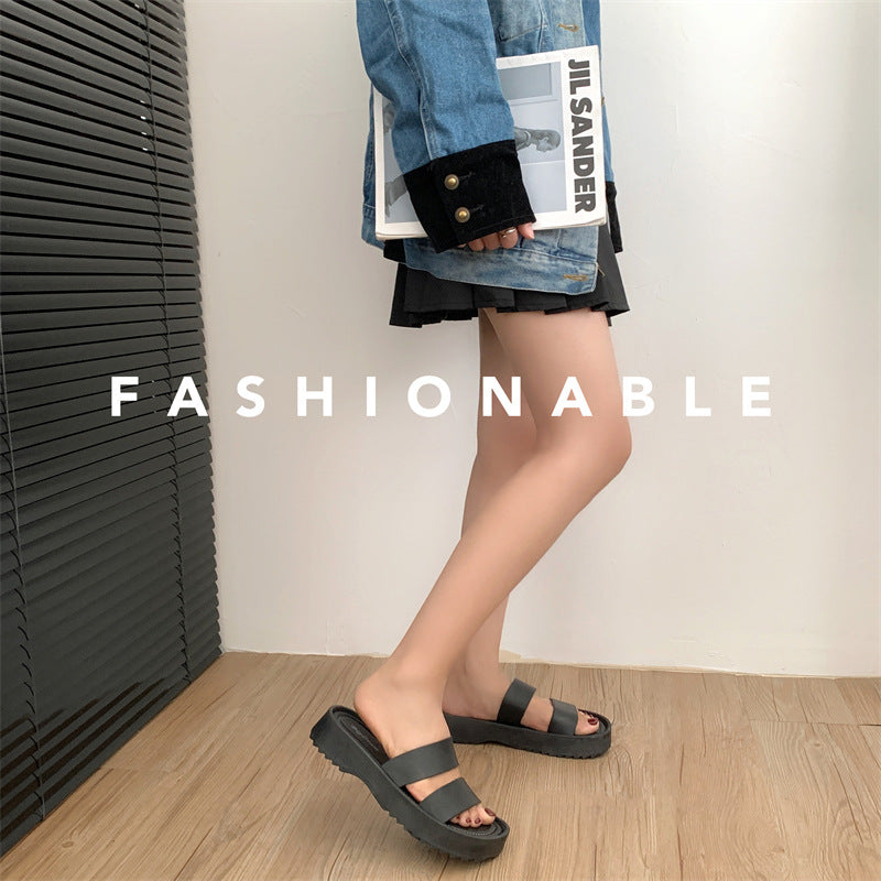 Women's double strap sandals - 2024 summer new arrival - outdoor beach thick sole slides - wholesale breathable lightweight sandals
