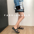 Women's double strap sandals - 2024 summer new arrival - outdoor beach thick sole slides - wholesale breathable lightweight sandals