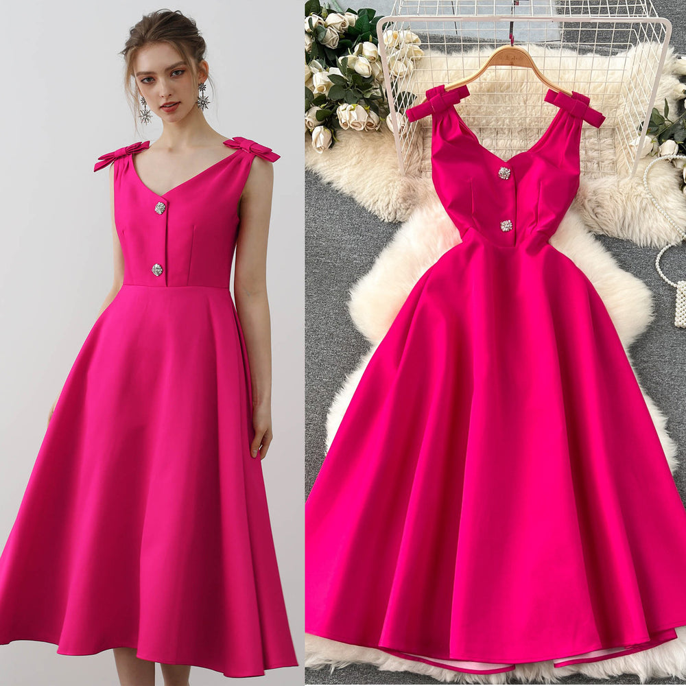 Accessible luxury celebrity banquet classy palace style dress elegantv neck waist slimming look classy exquisite dress