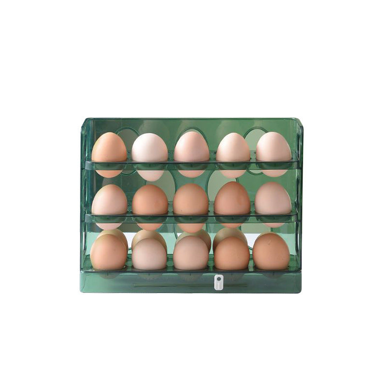 Kitchen Storage Storage Shelf Egg Rack Multi-layer Flippable Rebound Egg Box Refrigerator Side Door Fresh Storage Box