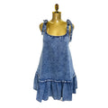 Export cross-border fashionins hot-selling summernew arrivalfashionpatchwork suspender strap a-line denim dress short skirt