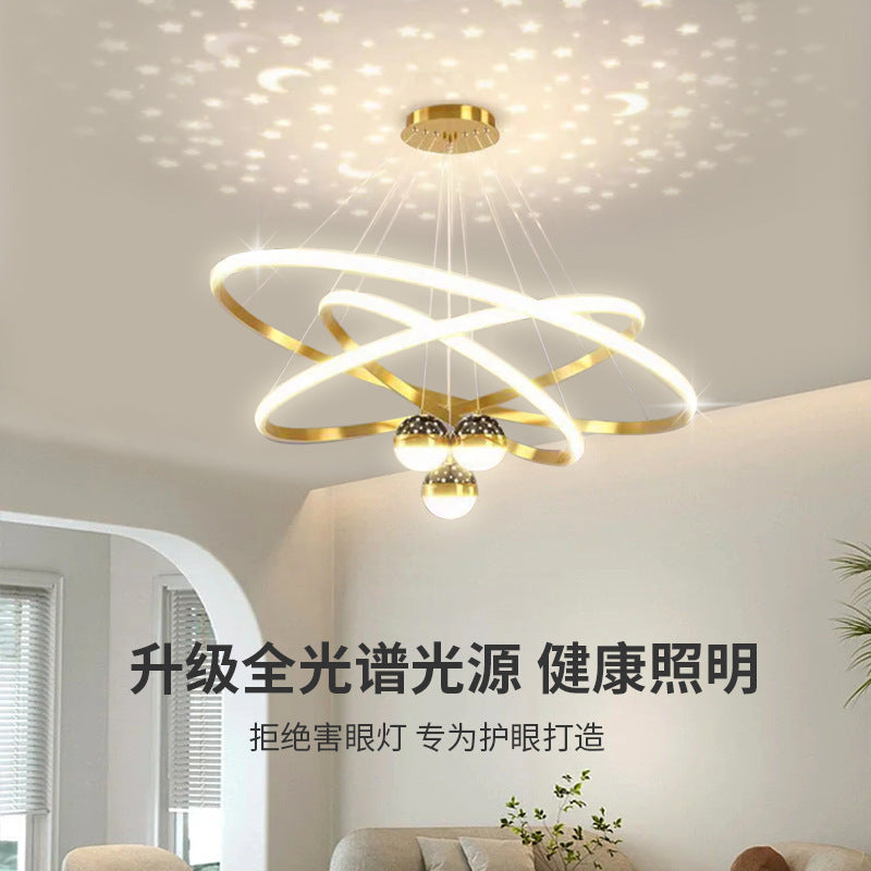 Living room chandelier crystal gypsy fish line lamp restaurant bed and breakfast lighting simple modern Nordic chandelier