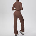 pure color brushed tight halter vest wide-leg long three-piece set sports running fitness yoga clothes suit