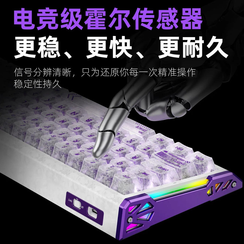 Xinmeng zero68 magnetic axis e-sports keyboard gaming office wired carbon fiber pattern aluminum alloy side wings cross-border new product