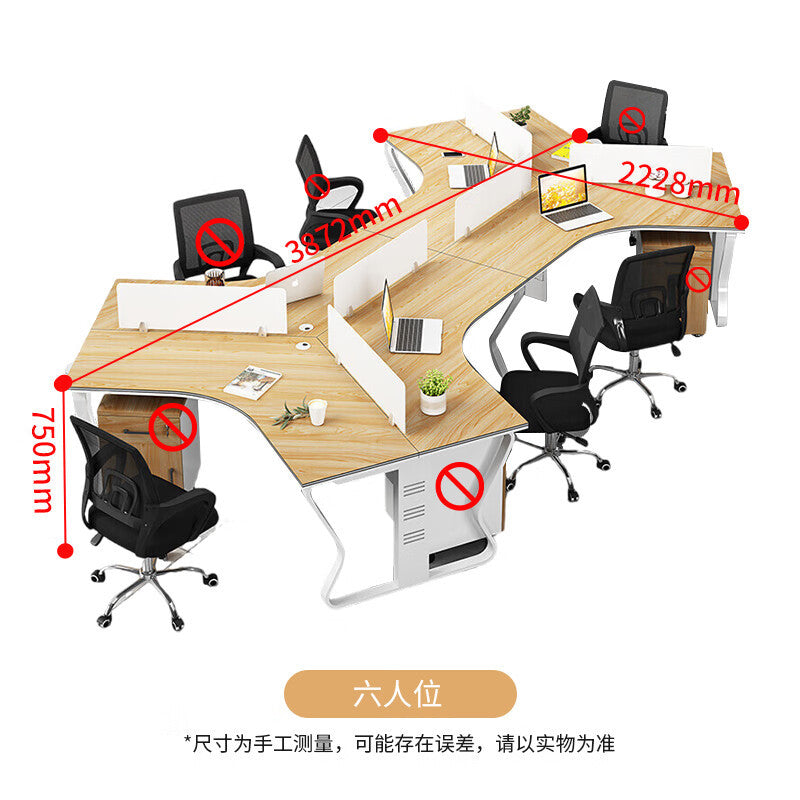 Saint li staff office desk and chair special-shaped employee slot combination office booth financial computer desk