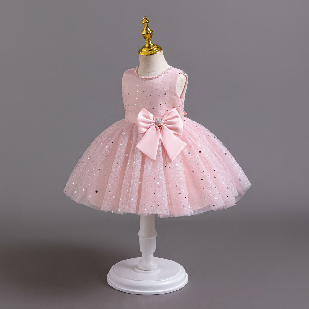 Wholesale newborn baby girl sequin butterfly wedding gown evening dress performance princess dress baby dress