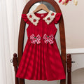 pastoral ins style girl cute strawberry flying sleeve princess dress cross-border exclusive supply