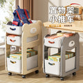 Mobile under-desk bookshelf organizer - portable trolley for students, home, dorm, and desktop storage