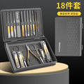new 18-piece manicure set: angled nail clippers, portable cuticle nippers, anti-splash manicure & pedicure tool kit