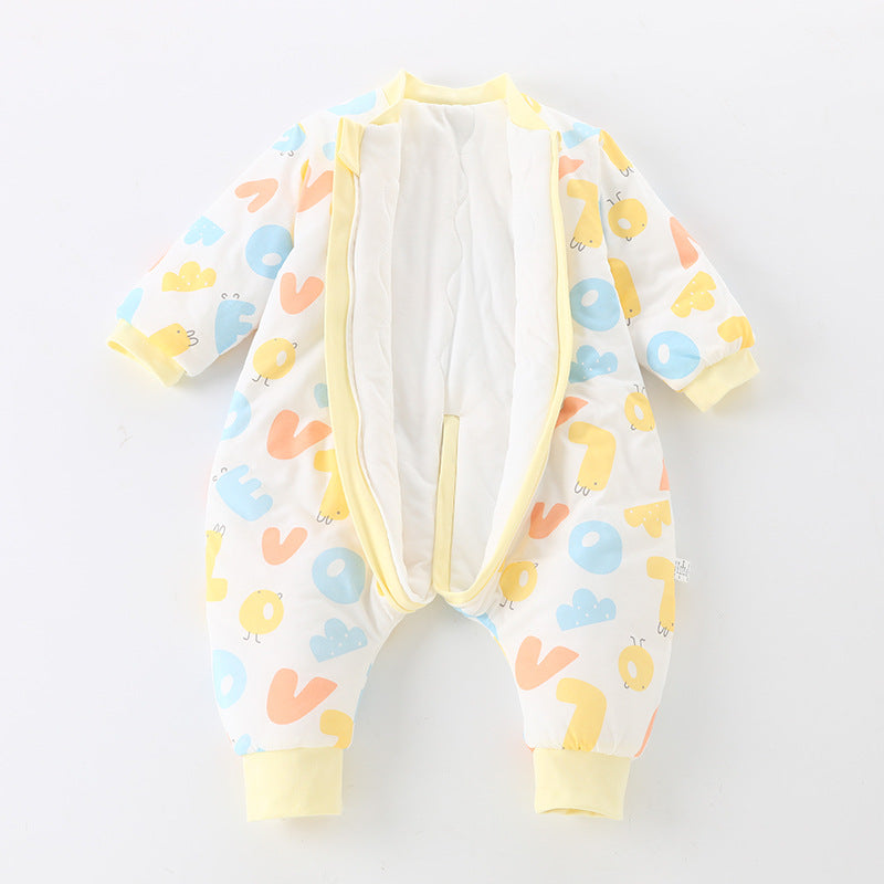 Winter thickened sleeping bag, autumn pure cotton class a, split leg design, extra thick newborn anti-kick quilt, baby and toddler sleeping bag