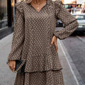 Real shot in stockexport cross-border 1688 full body printing tie multi-layer hem fashiondress