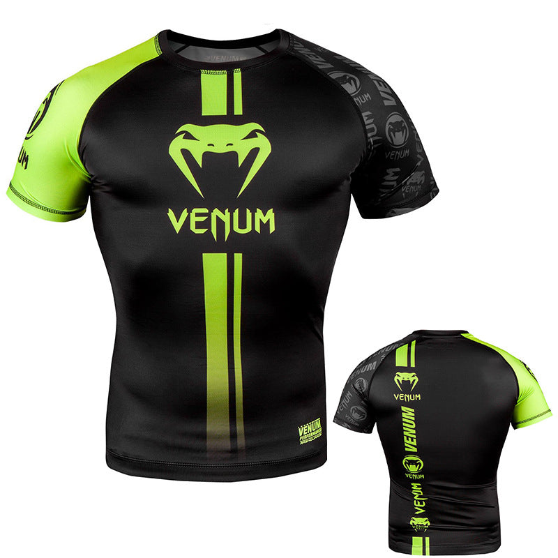 European and American Muay Thai tights men's sanda suits martial arts fighting MMA short-sleeved training UFC boxing quick-drying suits customization