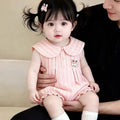 Newborn baby sweet korean style romper - stylish little princess sleeveless bodysuit - lightweight summer crawling suit