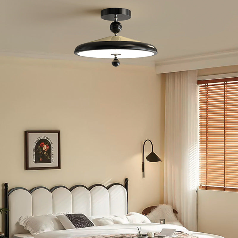 French antique bedroom eye protection ceiling light retro walnut wabi sabi wind study aisle balcony wrought iron lighting