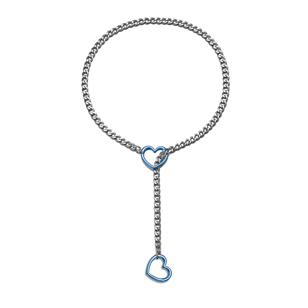 Amazon wide light luxury style y-ring slider chain stainless steel necklace handmade punk cuban chain necklace