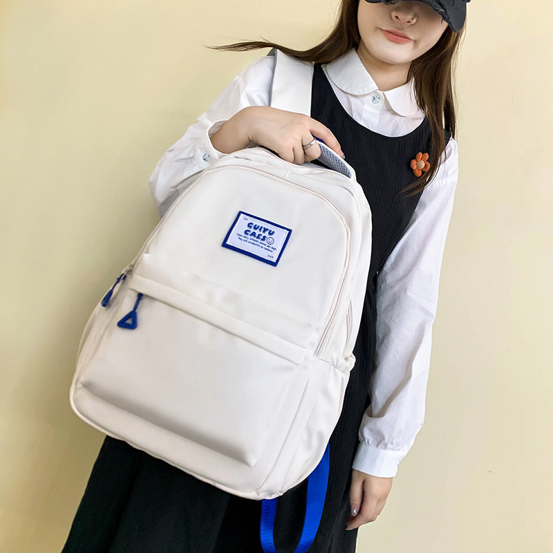 Student schoolbag female junior high school student 2025 new nylon material female college student adolescent male backpack