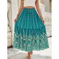 cross-border rayon positioning printingpatchwork skirt seaside vacation exotic style large swing beach skirt