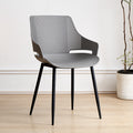 Nordic style iron and plastic backrest dining chair - suitable for dining room, outdoor, bedroom vanity, library, and casual seating