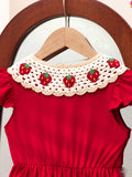 pastoral ins style girl cute strawberry flying sleeve princess dress cross-border exclusive supply