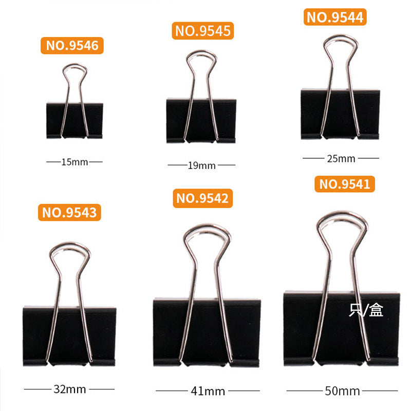 Deli Black Long Tail Clip Large Swallow Tail Clip Medium Financial Bill Clip Small Iron Clip Butterfly Clip Phoenix Tail Clip