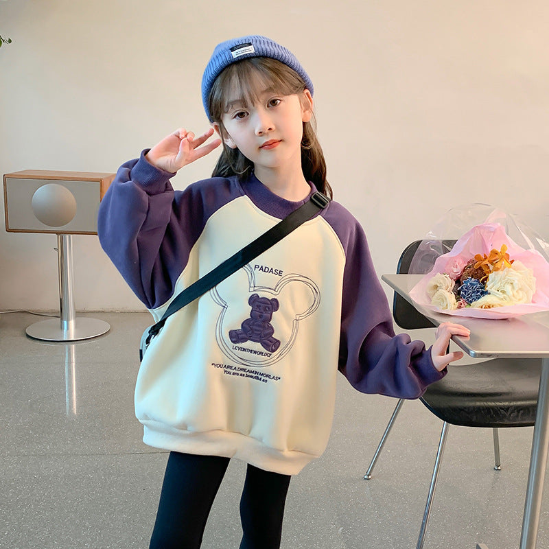 Girls' sweatshirt - spring/autumn collection  - stylish new arrivals - kids' spring outfit - long sleeve - little girl's spring clothing - loose fit top