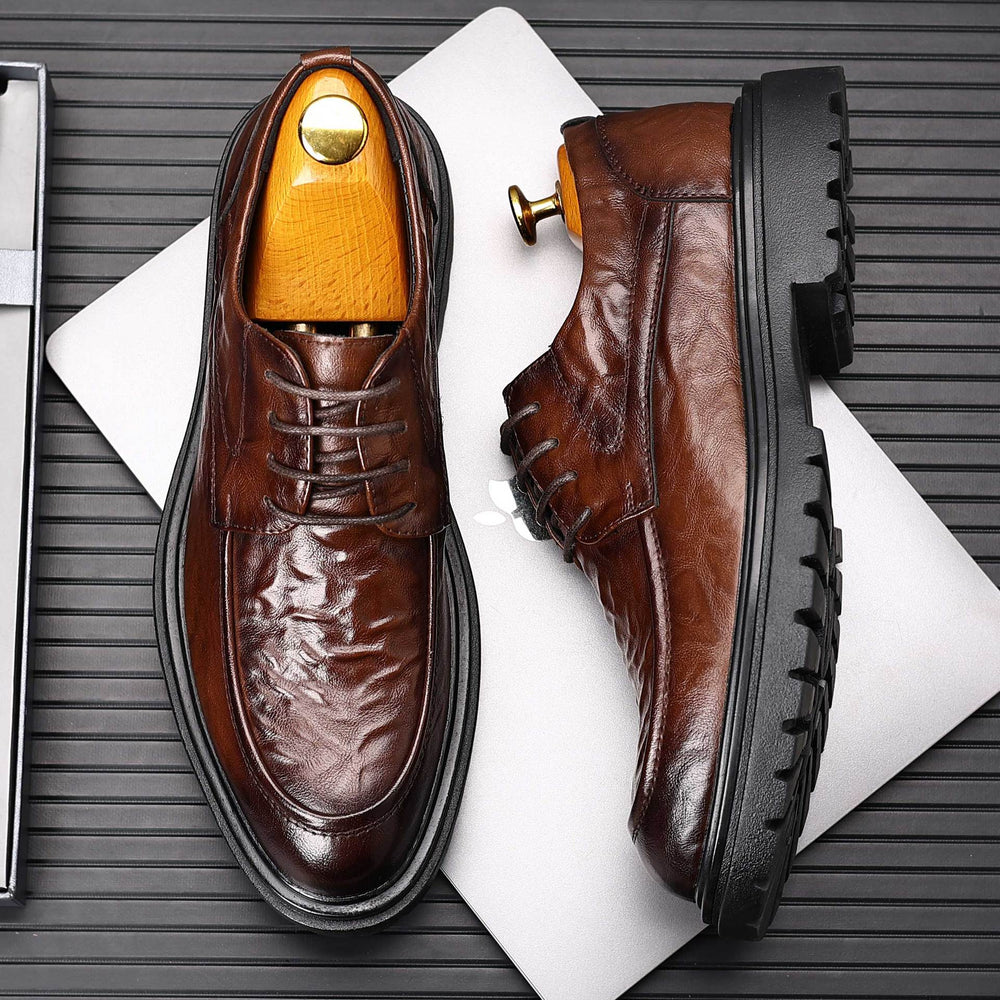 Men's leather dress shoes - live stream special: new textured leather business shoes, casual breathable work shoes, british style wedding shoes