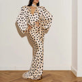 cross-border e-commerce women's fashion: european and american summer new arrivals - vintage polka dot v-neck puff sleeve bodycon dress