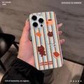 Classic striped apple 17 pro max phone case, iphone 16 creative coffee bear trendy phone case