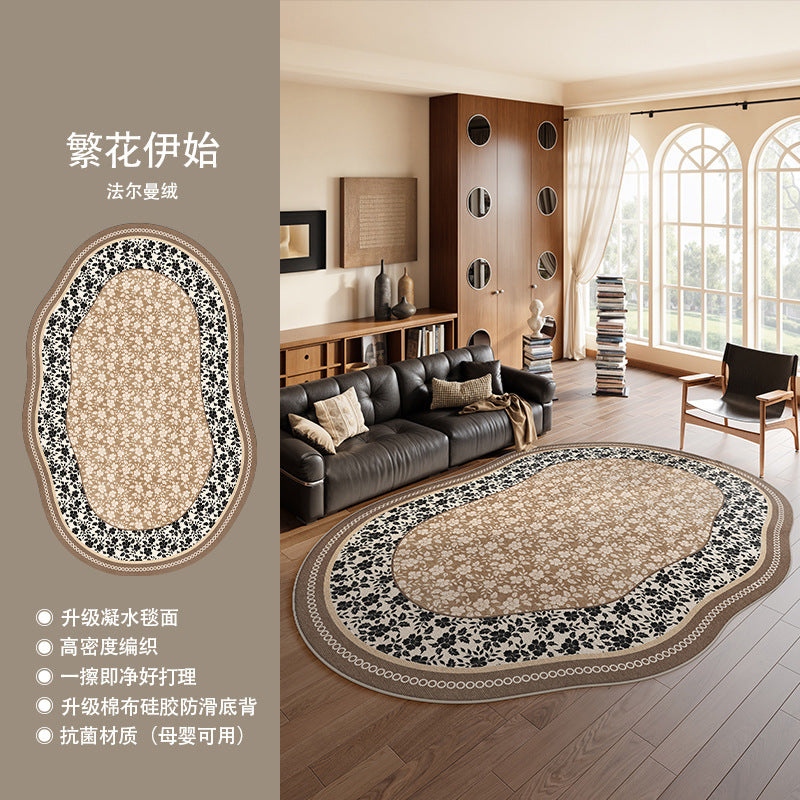 Distributed carpet living room no-wash and wipeable new arrival medieval style frenchretro special-shaped irregular stain-resistant bedroom floor mat