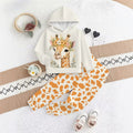 Kids' hoodie set, cross-border hot-selling cartoon animal print girls' fashion hooded sweatshirt and sweatpants set